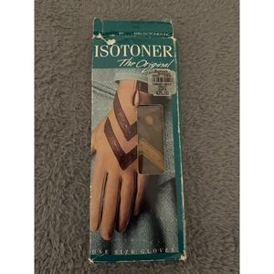 ISOTONER The Original NEW Camel Leather Detailing One Size Gloves-Vintage